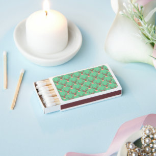 Pretty Reindeer Pink Flowers Antlers Green Rustic Matchboxes