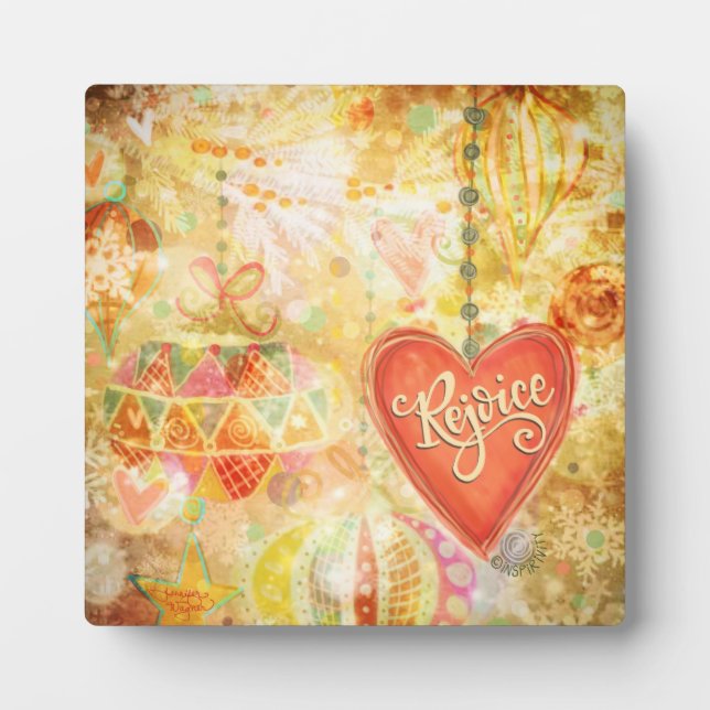 Pretty Rejoice Christmas Ornament Inspirivity Plaque (Front)
