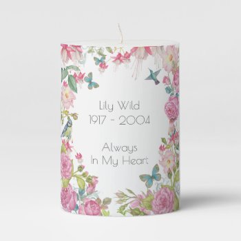Pretty Remembrance In Memory Candle White by funny_tshirt at Zazzle