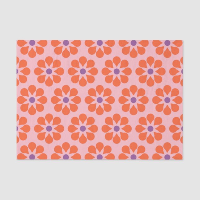 Pretty Retro Floral Pattern Tissue Paper (Front)