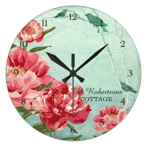 Pretty Retro Flower Home Decor Chintz Peony n Bird