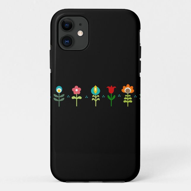 Pretty Retro folk flowers Case-Mate iPhone Case (Back)