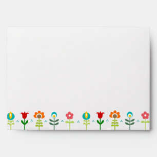Pretty Retro folk flowers Envelope