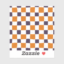Pretty retro gingham Orange Purple scrapboook