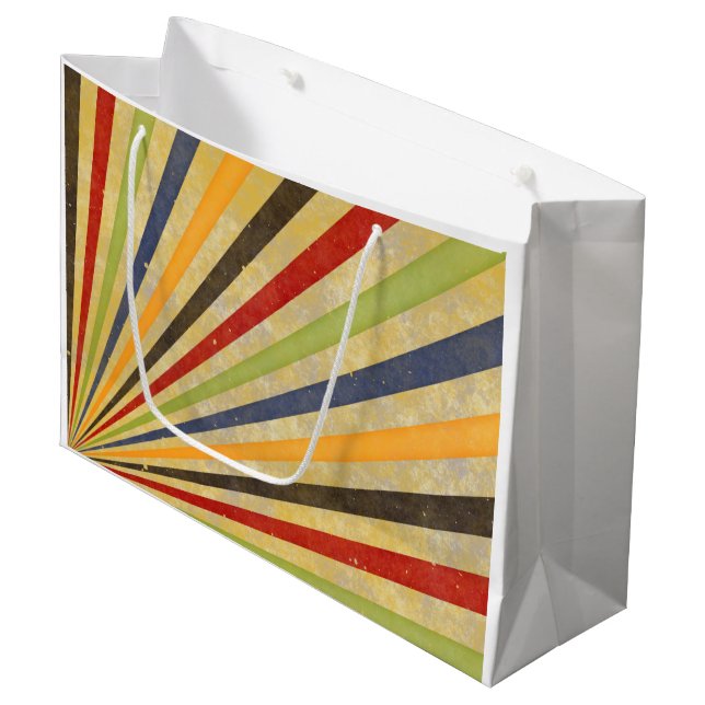 Pretty Retro Grunge Rays + your ideas Large Gift Bag (Front Angled)