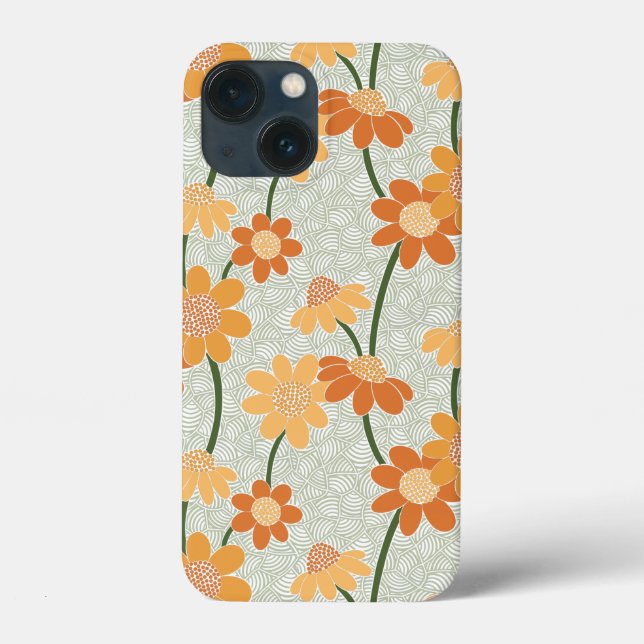 Pretty retro muted 1970s flowers Case-Mate iPhone case (Back)