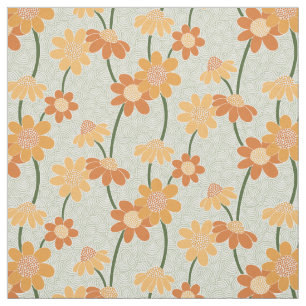 Pretty retro muted 1970s flowers fabric