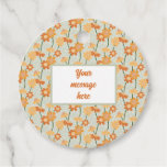 Pretty retro muted 1970s flowers favor tags