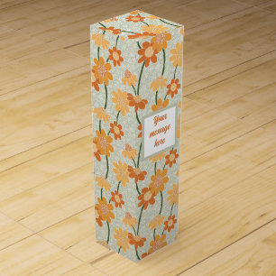 Pretty retro muted 1970s flowers wine box