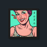 Pretty Retro Pop Art XOXO Canvas Print<br><div class="desc">Retro pop art style women with hearts. Love you. xoxo</div>