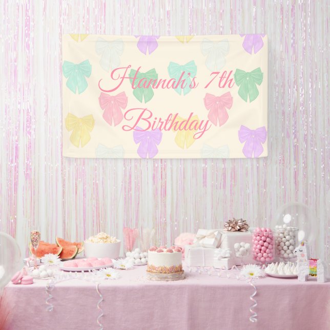 Pretty Ribbon Bow Illustration Banner (Party)