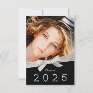 Pretty Ribbon Diamond Class of 2025 Graduation Invitation