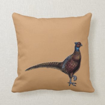 Pretty Ring Neck Pheasant Throw Pillow