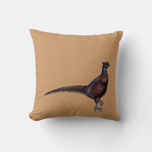 Pretty Ring Neck Pheasant Throw Pillow (Front)
