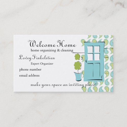 Pretty Robins Egg Blue Door Appointment Card