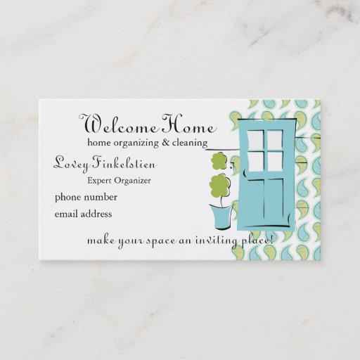 Customizable Pretty Robin's Egg Blue Door Business Card