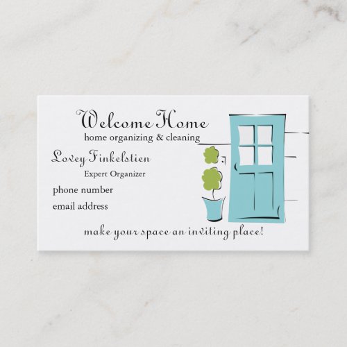 Pretty Robins Egg Blue Door Appointment Card