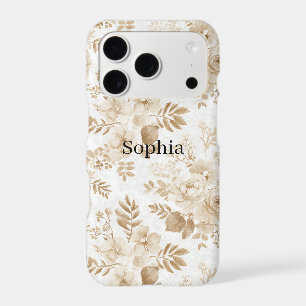 Pretty Romantic Cream Floral iPhone 17 Pro Case