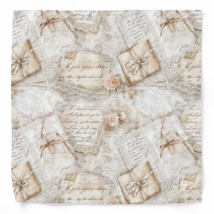 Pretty Romantic Cream Ivory Love Letters Bandana