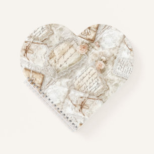 Pretty Romantic Ivory Blush Roses Love Letters Notebook