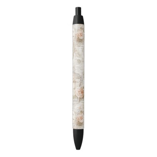 Pretty Romantic Ivory Blush Roses Love Letters Pen