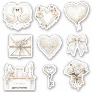 Pretty Romantic Love Letters Roses Sticker