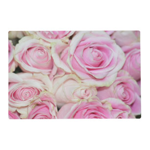 Pretty romantic pink cream roses placemat