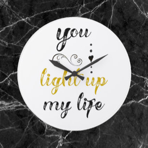 Pretty Romantic You Light Up My Life Large Clock