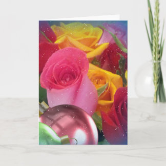 Pretty rose buds christmas card