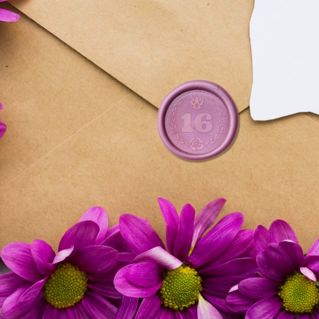Pretty Rose & Crown Wreath Sweet 16 Wax Seal Stamp (Creator Uploaded)