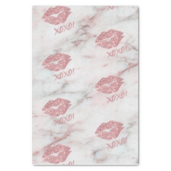 Pretty Rose Faux Glitter Xoxo Heart Tissue Paper by steelmoment at Zazzle