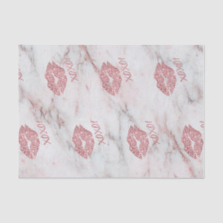 Pretty Rose Faux Glitter XOXO Heart Tissue Paper