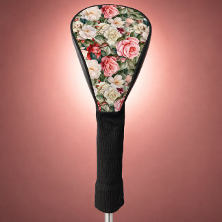 Pretty Rose Garden Patterned Personalized Golf Head Cover