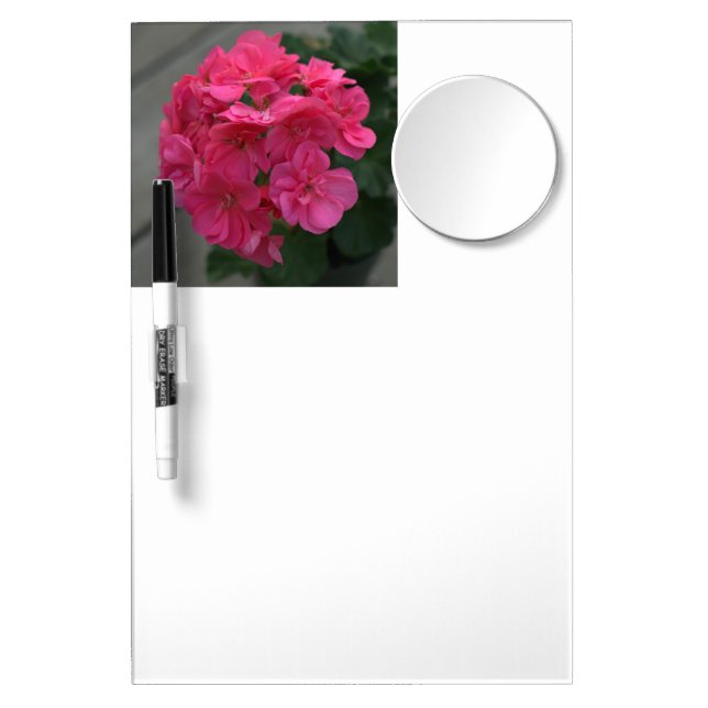Pretty Rose Geranium  Dry Erase Board with Mirror (Front)
