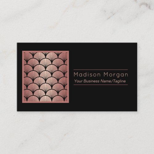 Pretty Rose Gold Clamshell Template Business Card