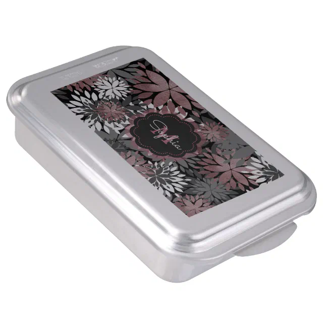 Pretty Rose Gold Floral Illustration Pattern Cake Pan | Zazzle