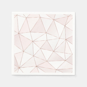 Pretty Rose Gold Foil Geometric Abstract Pattern Napkins