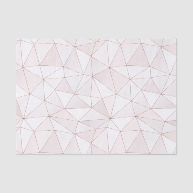 Pretty Rose Gold Foil Geometric Pattern Tissue Paper (Front)