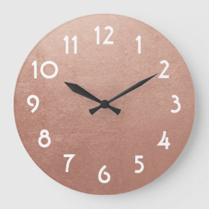 Pretty Rose Gold Foil Photo Large Clock