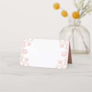 Pretty Rose Gold Glitter Floral Lace Vintage Place Card