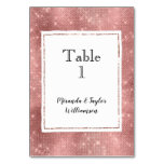 Pretty Rose Gold Glitzy Sparkle Table Number