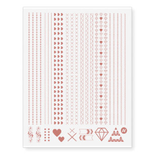 Pretty Rose Gold Jewelry Collection Temporary Tattoos
