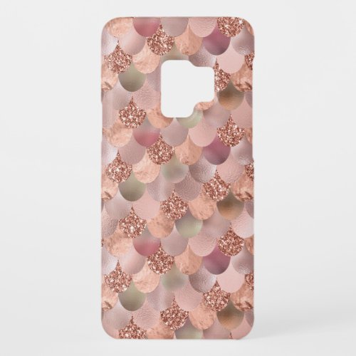 Pretty Rose Gold Mermaid Faux Glitter Case_Mate Samsung Galaxy S9 Case