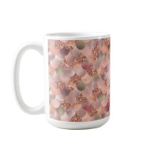 Pretty Rose Gold Mermaid Monogram