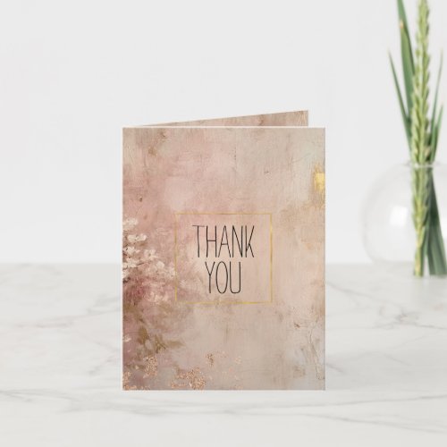 Pretty Rose Gold Paint Floral Card