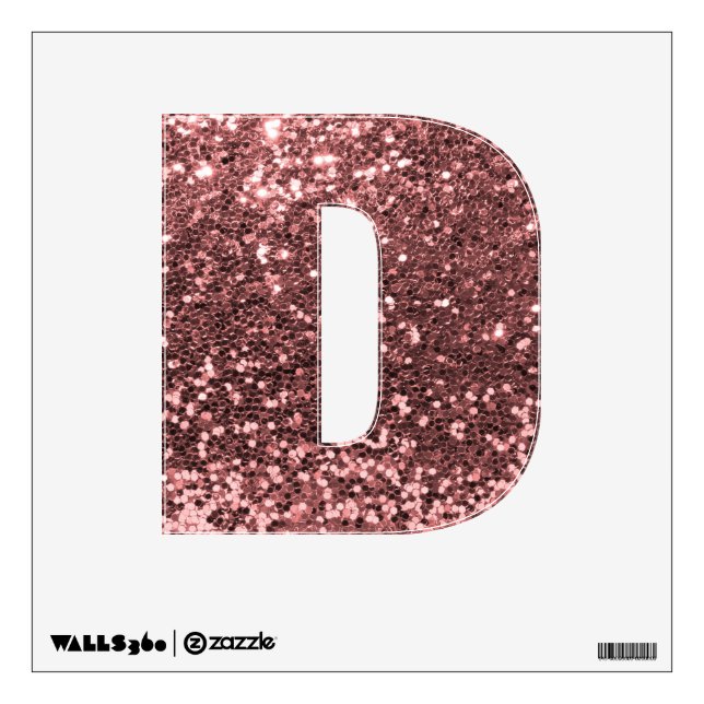 Pretty Rose Gold Pink Faux Glitter Sparkle Print Wall Decal (Front)