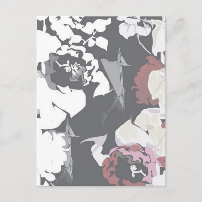 Pretty rose pattern postcard (Front)