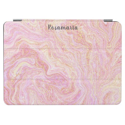 Pretty Rose Pink Quartz Marble and Gold iPad Air Cover