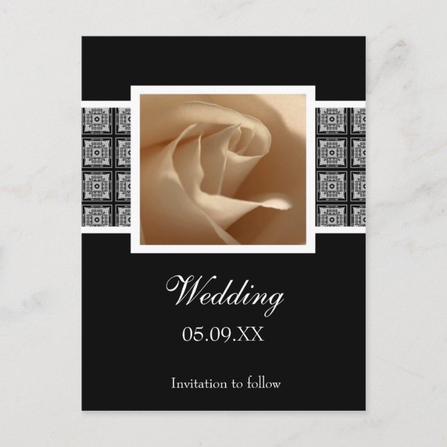 Pretty Rose Wedding Save The Date Announcement Pos Postcard (Front)