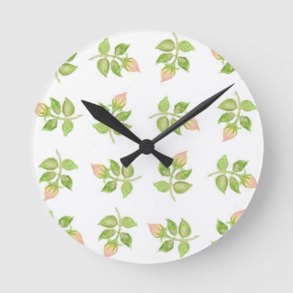 Pretty Rosebud-patterned Wall Clock
